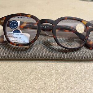 Peepers +2.75 Blue Light Filtering  Reading Glasses Tortoise with case New w Tag